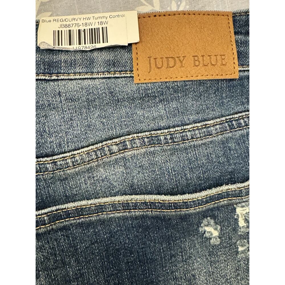 Judy Blue Jeans Plus Sz 18 W Curvy Fit Medium Wash Tummy Control High Waist NWT - Picture 7 of 12